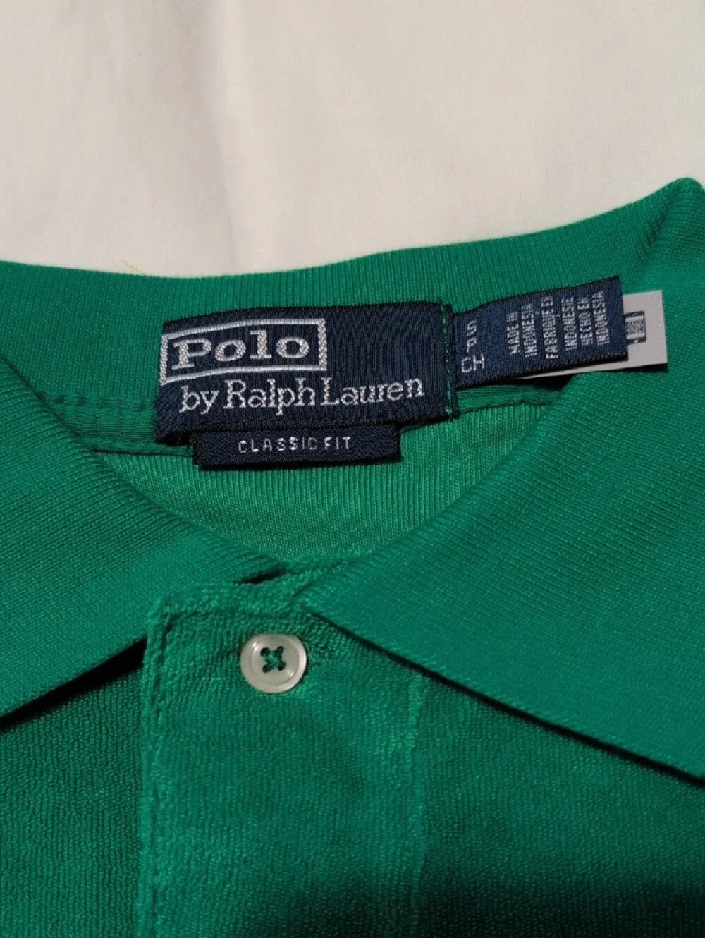 Polo by Ralph Lauren Bright Green Terry Polo with Navy Pony